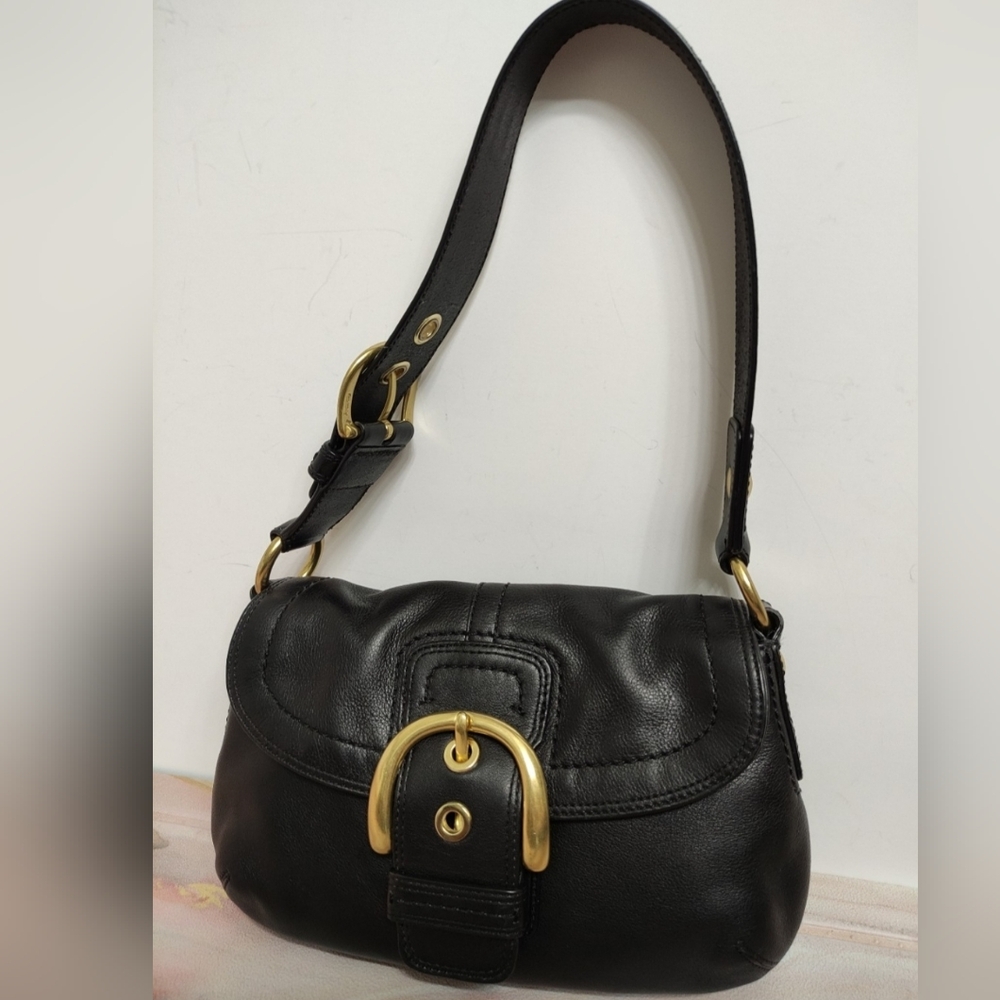 Coach F11840 Soho Leather Shoulder Bag Black Y2K - Picture 2 of 12